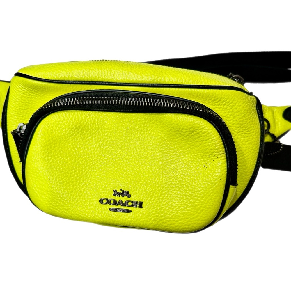 Coach waist/bum bag neon yellow